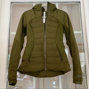 Lululemon Down for It All Jacket (Size 6, Army Green)